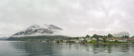 This is the maritime road through the fjords to see the Preikestolen from Stavanger.の写真素材