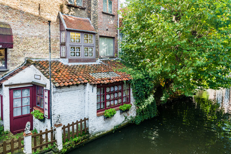 Bruges, Belgium - September 14, 2017: Bruges is a Flemish city of Belgium, in the northwest of the country. Along with a few other canal-based northern cities, it is sometimes referred to as The Venice of the North.のeditorial素材