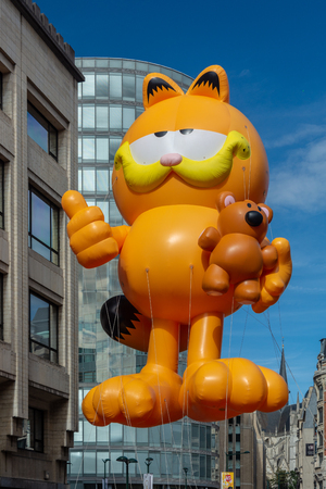 Brussels, Belgium - September 15,2018 : Brussels celebrates the comic strip festival with exhibitions, meetings with authors, and a balloons parade.のeditorial素材