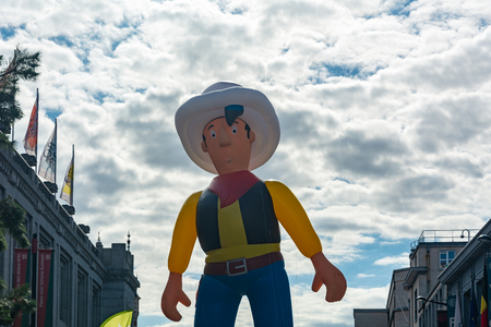 Brussels, Belgium - September 15,2018 : Brussels celebrates the comic strip festival with exhibitions, meetings with authors, and a balloons parade.のeditorial素材