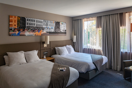 Bruges, Belgium - October 5, 2018: Inside the Crowne Plaza Hotel in Bruges, located in the center of the city.のeditorial素材