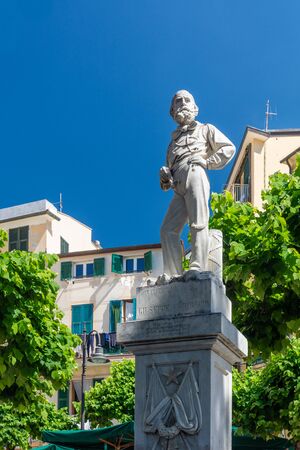 Monterosso al Mare, Italy - June 3, 2019 : Monterosso al Mare is a town in the province of La Spezia. It is one of the five villages in Cinque Terre. It is located at the center of a small natural gulf, protected by a small artificial reef.のeditorial素材