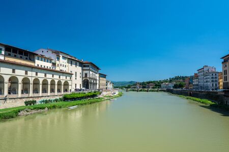 Florence, Italy - June 5, 2019 : Florence is the capital city of the Tuscany region, in Italy. It attracts millions of tourists each year, and UNESCO declared the Historic Centre of Florence a World Heritage Site in 1982.のeditorial素材