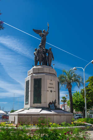 Cannes, France - June 12, 2019 : Monument comemorating the lost ones from the second World War. Sunny dayのeditorial素材