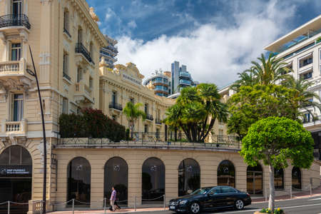 Monte Carlo, Monaco - June 13, 2019 : Hotel Hermitage in Monte Carlo, Monaco. This historic luxury hotel was built in the early 1900s in the heart of Monte-Carlo.のeditorial素材