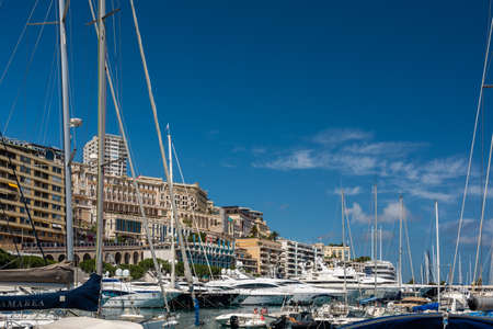 Panorama of the marina of Monacoのeditorial素材