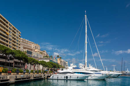 Monte Carlo, Monaco - June 13, 2019 : Monte Carlo is a city in Monaco, situated on a prominent escarpment at the base of the Maritime Alps along the French Riviera.のeditorial素材