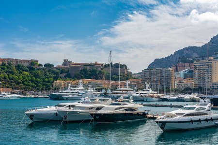 Monte Carlo, Monaco - June 13, 2019 : Monte Carlo is a city in Monaco, situated on a prominent escarpment at the base of the Maritime Alps along the French Riviera.のeditorial素材