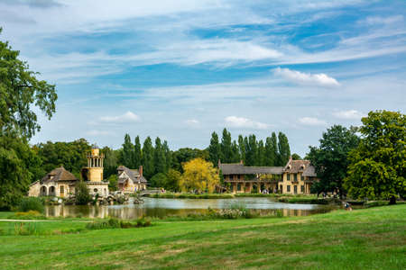 Versailles, France - August 28, 2019: Queen s house in Marie-Antoinette s hamlet in Versailles. It...