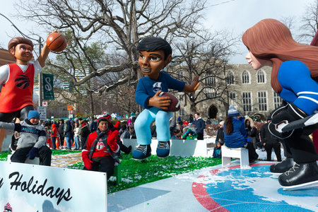 Toronto, ON, Canada â November 20, 2022: People take part in the 118th Toronto Santa Claus Parade in Toronto, Canada on November 20, 2022のeditorial素材