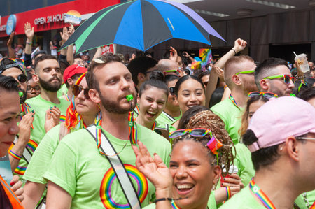 Toronto, ON, Canada â€“ June 26, 2022: Participants at the 2022 Annual Pride Parade of Pride...