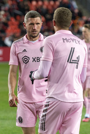 Toronto, ON, Canada - Match 18, 2023:     Serhiy Kryvtsov #27 defender of the Inter Maimi FC during...
