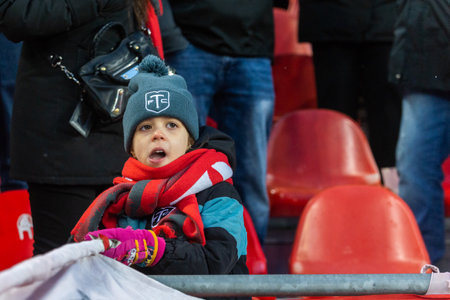 Toronto, ON, Canada - April 1:  Toronto FC fans  during the 2023 MLS Regular Season match between Toronto FC (Canada) and  Charlotte FC (USA) at BMO Field in Toronto, Canada (Score 2:2)のeditorial素材
