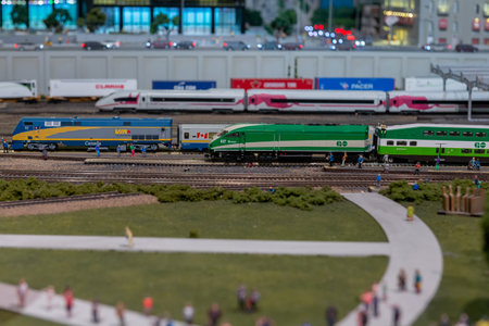 Toronto, ON, Canada - June 4, 2023: View of a Toronto Downtown  on a miniature landmark of Canada's...