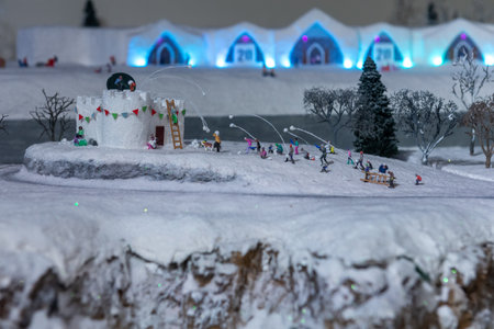 Toronto, ON, Canada - June 4, 2023: View of Quebec City on a miniature landmark of Canada's famous places at Little Petite Canadaのeditorial素材