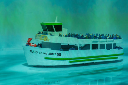 Toronto, ON, Canada - June 4, 2023: View at Niagara Falls miniatue exibit on a miniature landmark of Canada's famous places at Little Petite Canadaのeditorial素材