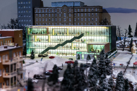 Toronto, ON, Canada - June 4, 2023: View of Quebec City on a miniature landmark of Canada's famous places at Little Petite Canadaのeditorial素材