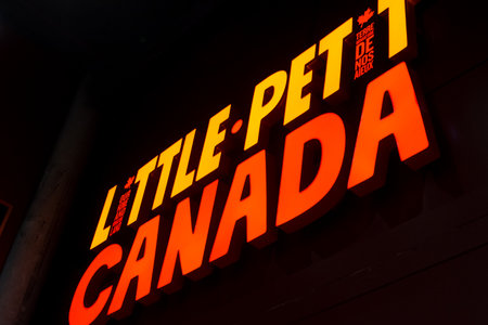Toronto, ON, Canada - June 4, 2023: View of a small exhibit on a miniature landmark of Canada's famous places at Little Petite Canadaのeditorial素材