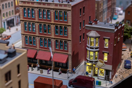 Toronto, ON, Canada - June 4, 2023: View of a Toronto Downtown  on a miniature landmark of Canada's famous places at Little Petite Canadaのeditorial素材