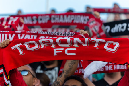 Toronto, ON, Canada -May 27, 2023: Fans and Ultras of Toronto FC during the MLS Regular Season match between Toronto FC (Canada) and  D.C.United (USA) at BMO Field in Toronto, Canada
