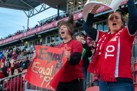 Toronto, ON, Canada - September 26, 2023: Canadian fans with the banners during the 2023 Concacaf W...