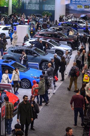 Toronto, ON, Canada - February 16, 2024: The 2024 Canadian International AutoShow is a record-setter, welcoming more than 370,000 people to the Metro Toronto Convention Centre.のeditorial素材
