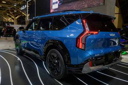 toronto, ON, Canada - February 16, 2024: Kia EV9 is presented at the Metro Toronto Convention Centreのeditorial素材