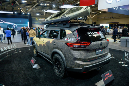 Toronto, ON, Canada - February 16, 2024: Nissan is  presented at Metro Toronto Convention Centre