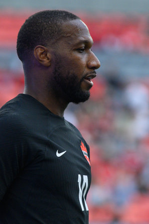 Toronto, ON, Canada - June 27, 2023: Junior Hoilett #10 during the 2023 Concacaf Gold Cup match between national team of Canada and Guadeloupe (Score 2:2)のeditorial素材