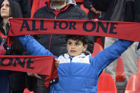 Toronto, ON, Canada - May 11, 2024:  Toronto FC ultras during MLS match between Toronto FC (Canada) and New York City FC (USA) at BMO Fieldのeditorial素材