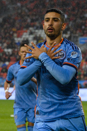 Toronto, ON, Canada - May 11, 2024:  Santiago RodrÃ­guez #10 forward of New York City FC...