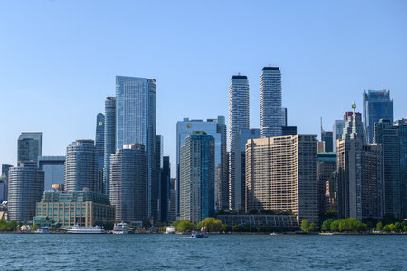 Toronto, ON, Canada - June 4, 2024: View of Downtown Toronto from the Toronto Islands during Day timeのeditorial素材