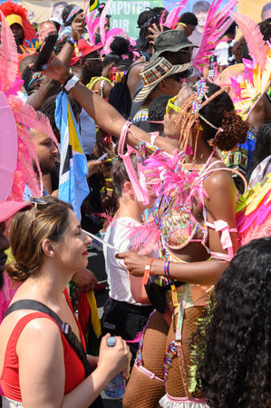 Toronto, ON, Canada - August 5, 2023: Girl taking a selfie during the Toronto's Caribana Parade