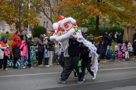 Toronto, ON, Canada â November 23, 2025:  People take part in the 121st Original Santa Claus Parade in Downtown Toronto.のeditorial素材