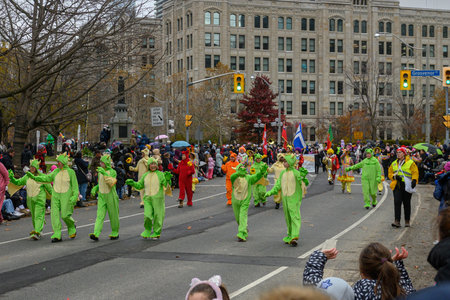 Toronto, ON, Canada â November 23, 2025:  People take part in the 121st Original Santa Claus Parade in Downtown Toronto.のeditorial素材