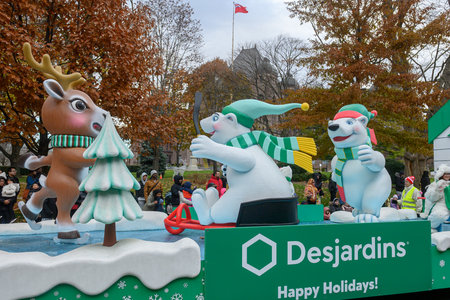 Toronto, ON, Canada â November 23, 2025:  People take part in the 121st Original Santa Claus Parade in Downtown Toronto.のeditorial素材