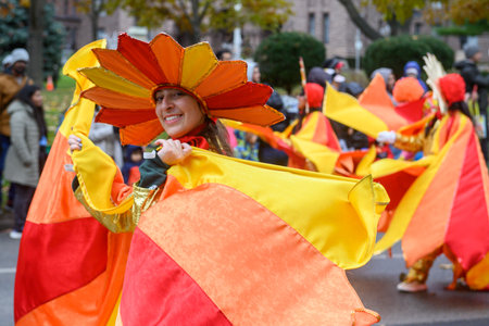 Toronto, ON, Canada â November 23, 2025:  People take part in the 121st Original Santa Claus Parade in Downtown Toronto.のeditorial素材