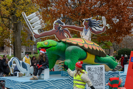 Toronto, ON, Canada â November 23, 2025:  People take part in the 121st Original Santa Claus Parade in Downtown Toronto.のeditorial素材