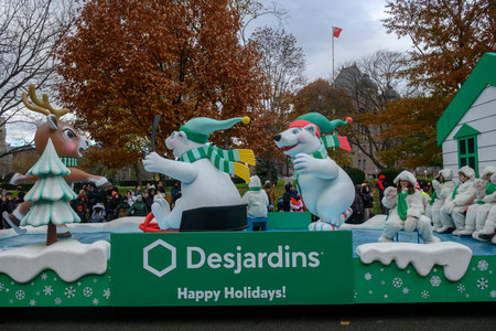 Toronto, ON, Canada â November 23, 2025:  People take part in the 121st Original Santa Claus Parade in Downtown Toronto.のeditorial素材