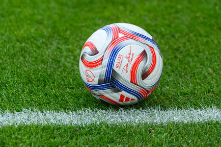 Toronto, ON, Canada - March 14, 2026: A soccer ball sits on the field during an MLS regular season...