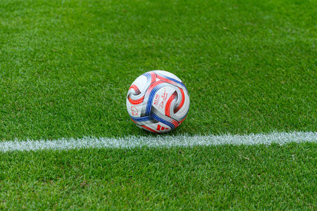 Toronto, ON, Canada - March 14, 2026: A player of Toronto FC and a player of Red Bull New York during an MLS regular season match at BMO Field. Score 1:1.のeditorial素材