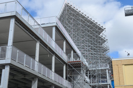 Toronto, ON, Canada - March 14, 2026: A view of BMO Field stadium showing the new stands constructed...