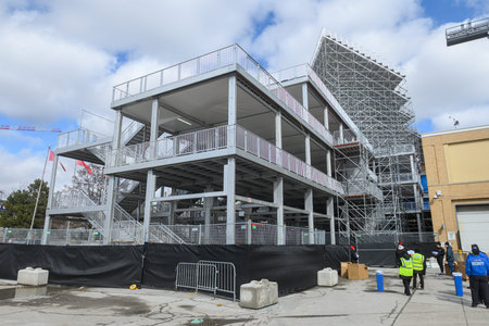 Toronto, ON, Canada - March 14, 2026: A view of the construction and expanded stands for the...