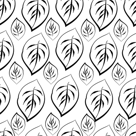 Monochrome foliage seamless printable patternのイラスト素材