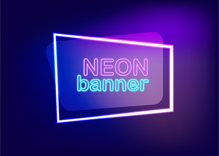 Blank neon advertise text bannerのイラスト素材