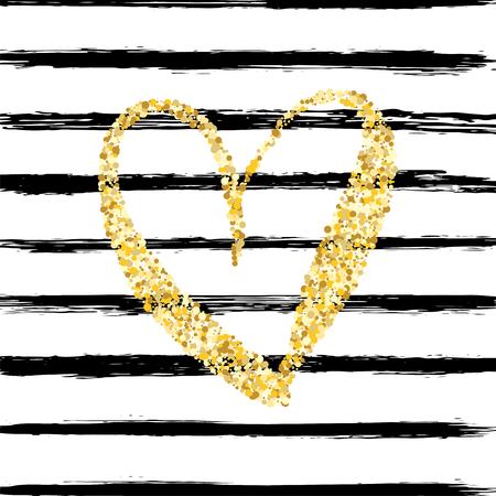 Modern heart shaped glitters grunge texture.のイラスト素材