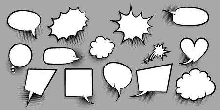 Big set empty speech bubble comic textのイラスト素材