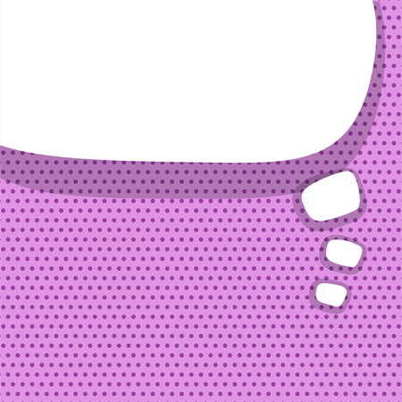 White dialog empty cloud for comic text. Colored announced speech balloon comics book sketch explosion. Retro hand drawn blank template funny speech bubbles halftone dot background style pop art.のイラスト素材