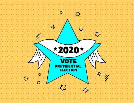 Vote 2020 memphis style banner pop art design
