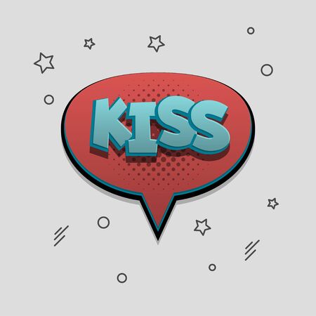 Comic text speech bubble pop art designのイラスト素材